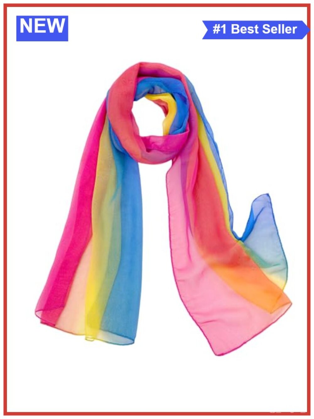 Sucrain Soft Chiffon Lightweight Sheer Wrap Women's Fashion Scarf